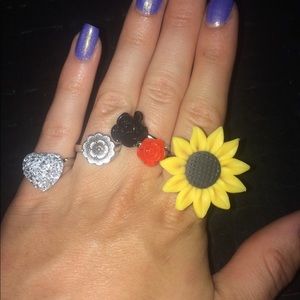 5 piece adjustable Funky Ring Set